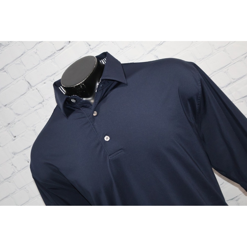 FootJoy Golf Polo Shirt Mens XXL Navy Blue Long Sleeve Performance Golf